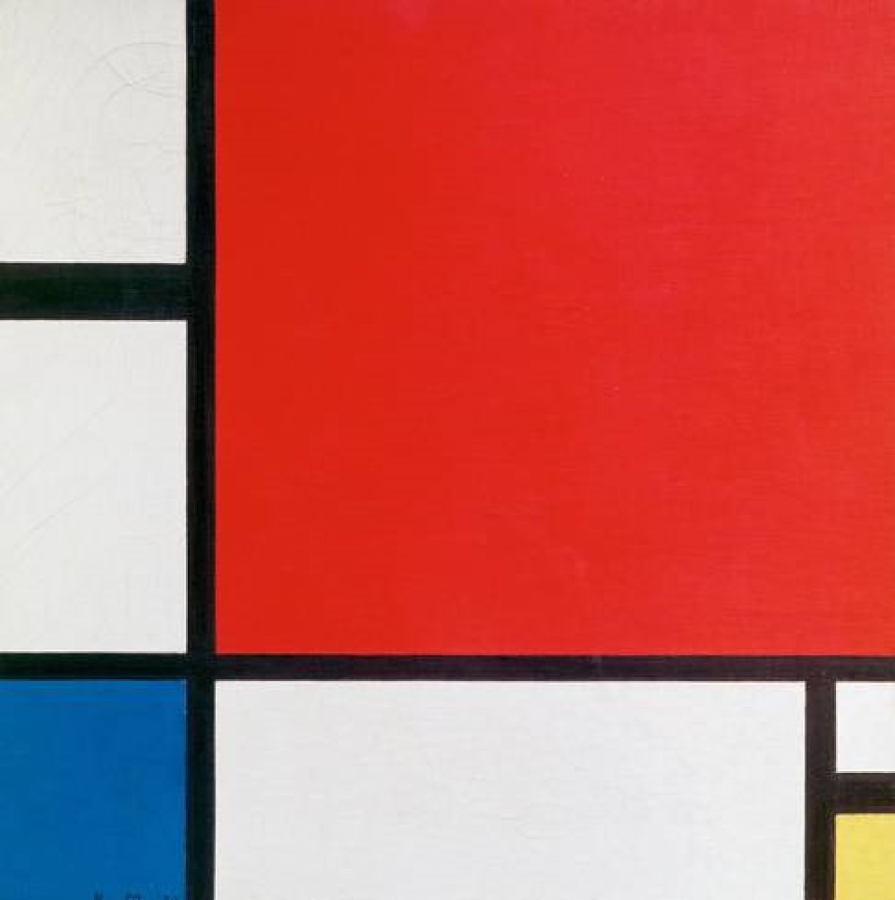 Piet Mondrian Kompozicija s crvenom crnom žutom i plavom