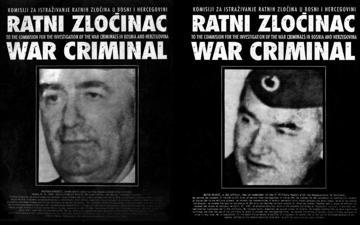 Nezvanične potjernice za Radovanom Karadžićem i Ratkom Mladiće
